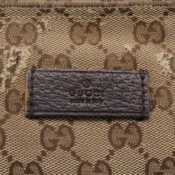 GUCCI GG Canvas Web Sherry Line Shoulder Bag Beige Silver - Picture 13 of 16